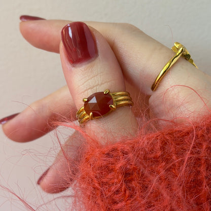 [ red agate ] trois gold