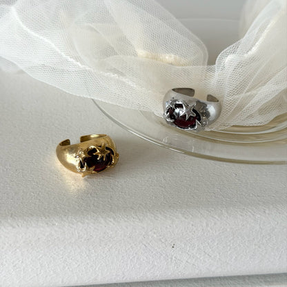 [ red garnet ] twinkle ring gold