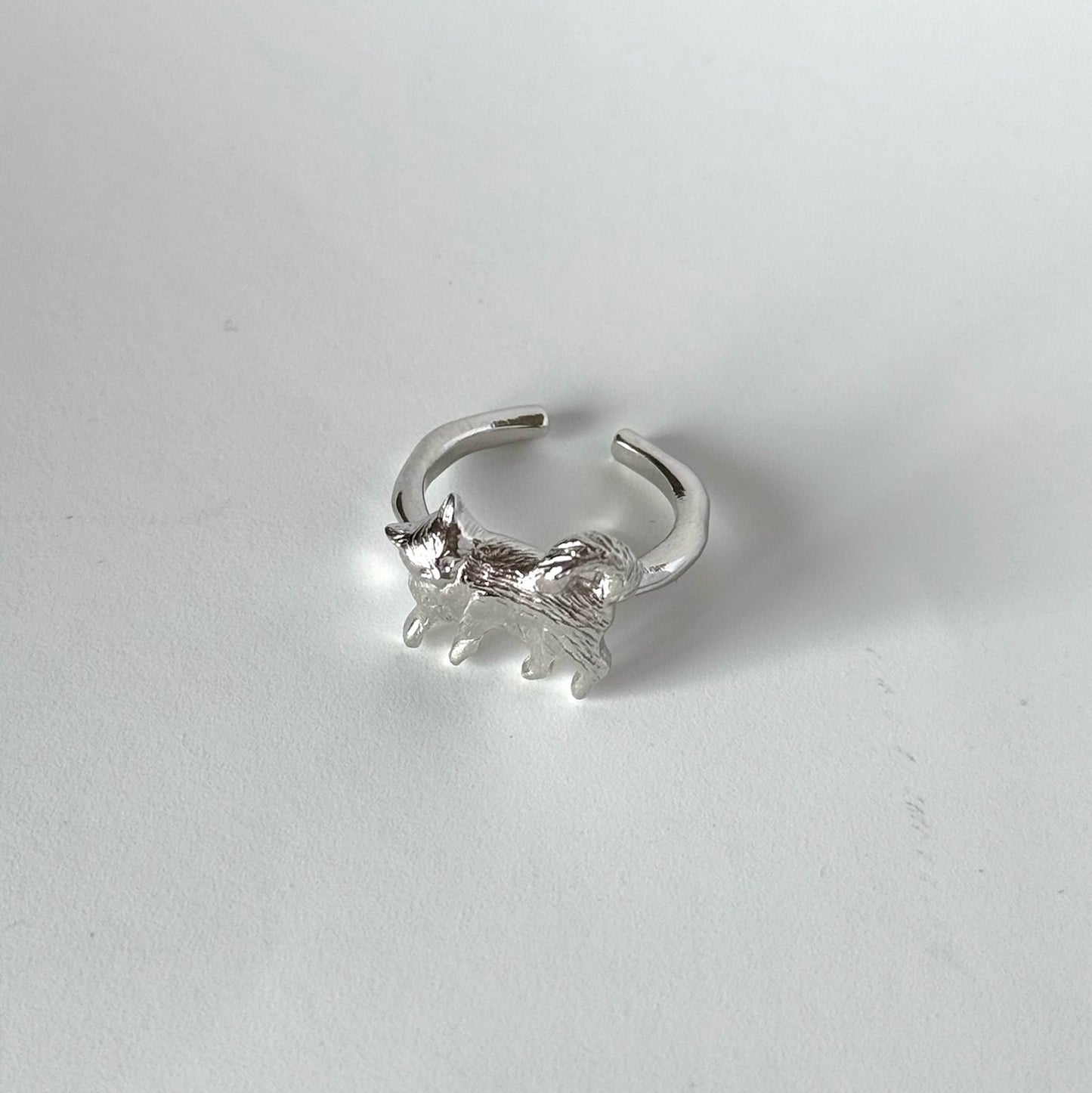 [ silver ] 猫 (寝) pinky ring