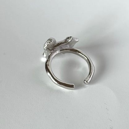 [ silver ] 猫 (寝) pinky ring
