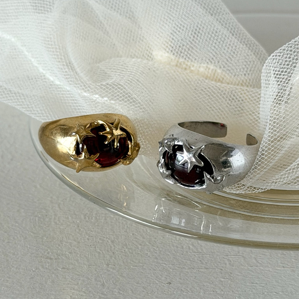 [ red garnet ] twinkle ring gold