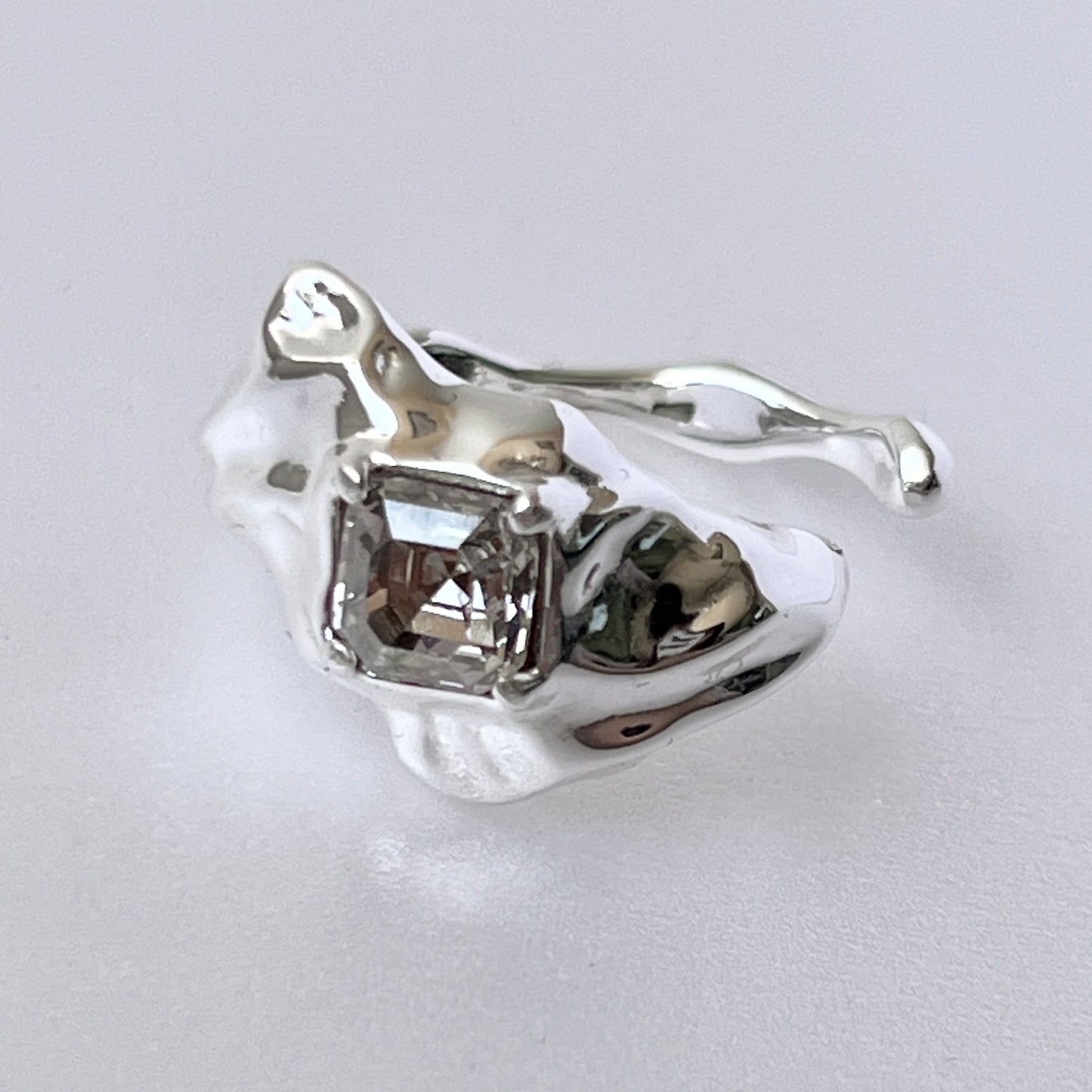 [ crystal shade ]  melt ring  silver