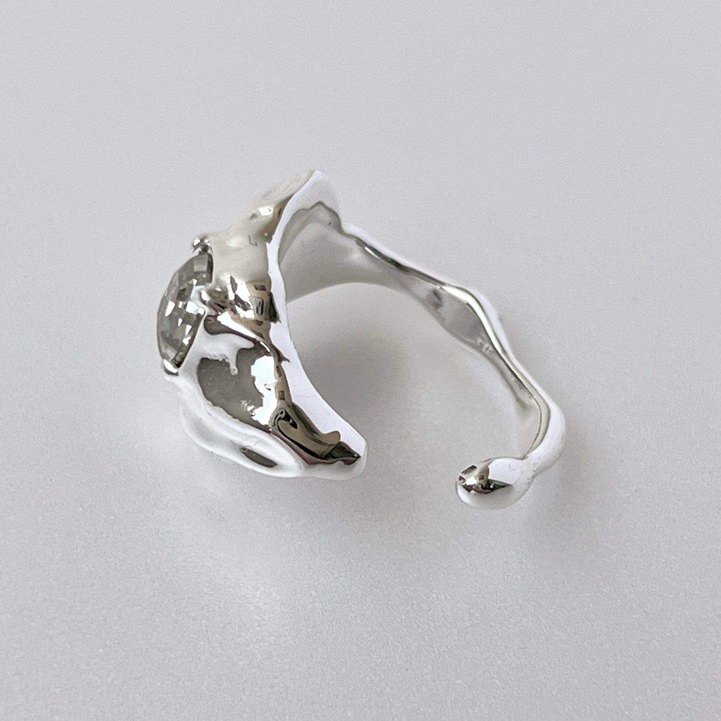 [ crystal shade ]  melt ring  silver