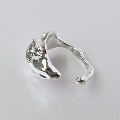 [ crystal shade ]  melt ring  silver