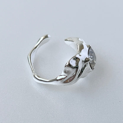 [ crystal shade ]  melt ring  silver