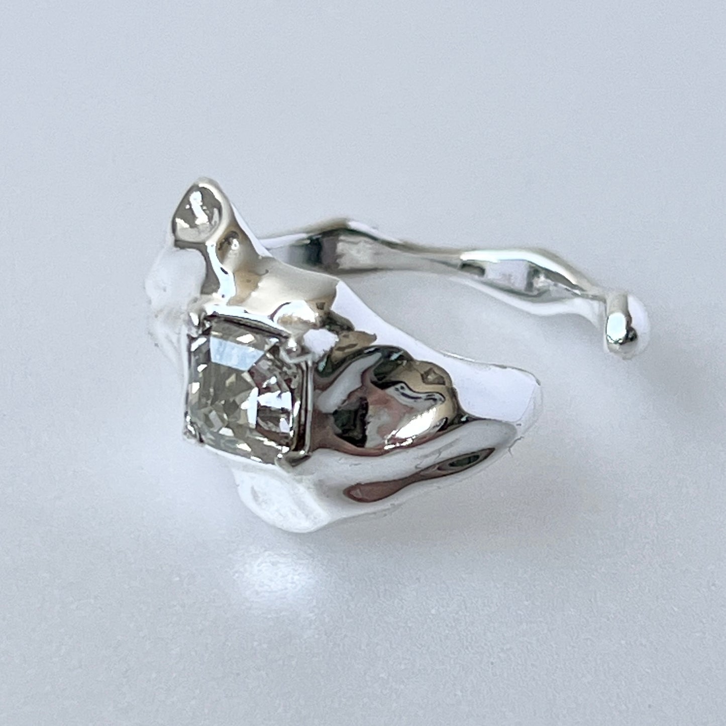 [ crystal shade ]  melt ring  silver