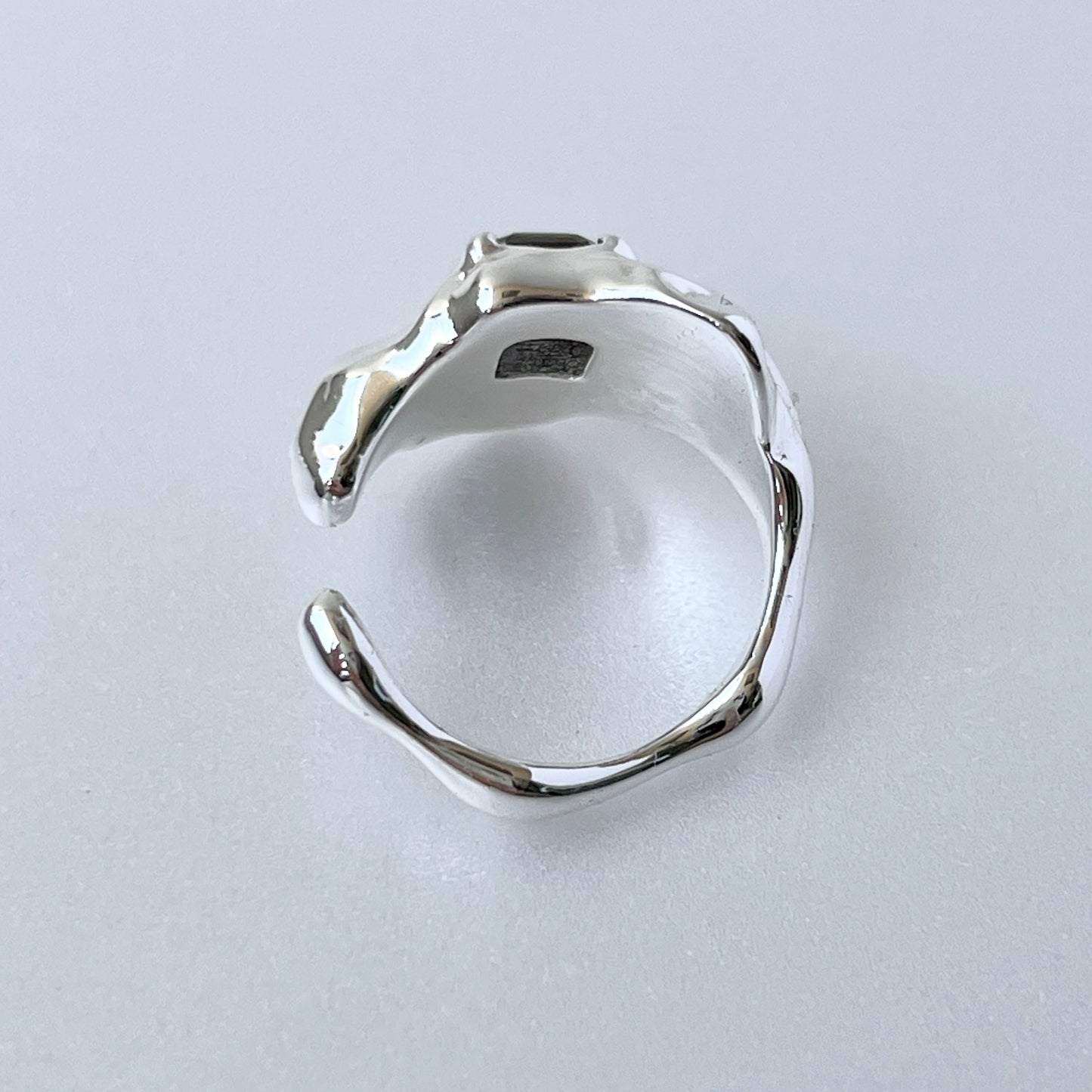 [ crystal night ]  melt ring  silver  [ free size ]