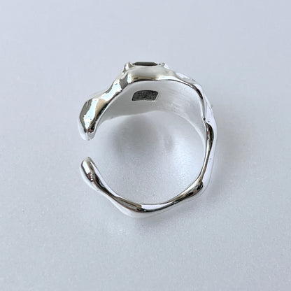 [ crystal night ]  melt ring  silver  [ free size ]