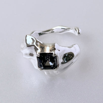 [ crystal night ]  melt ring  silver  [ free size ]