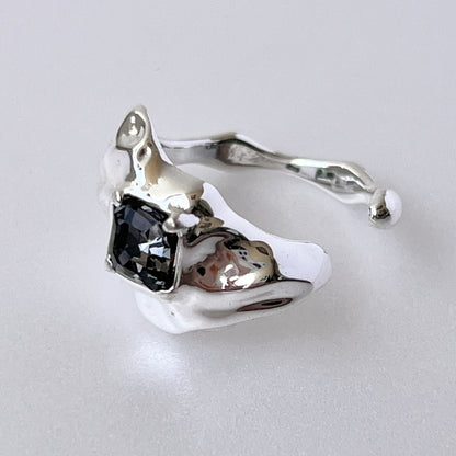 [ crystal night ]  melt ring  silver  [ free size ]