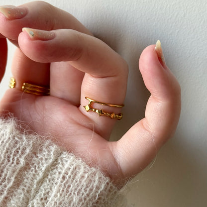 [ gold ] stella wreath ring [ free size ]