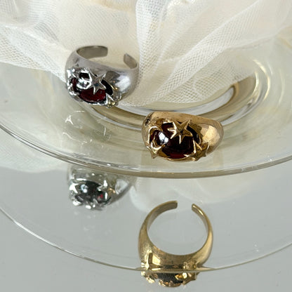 [ red garnet ] twinkle ring gold