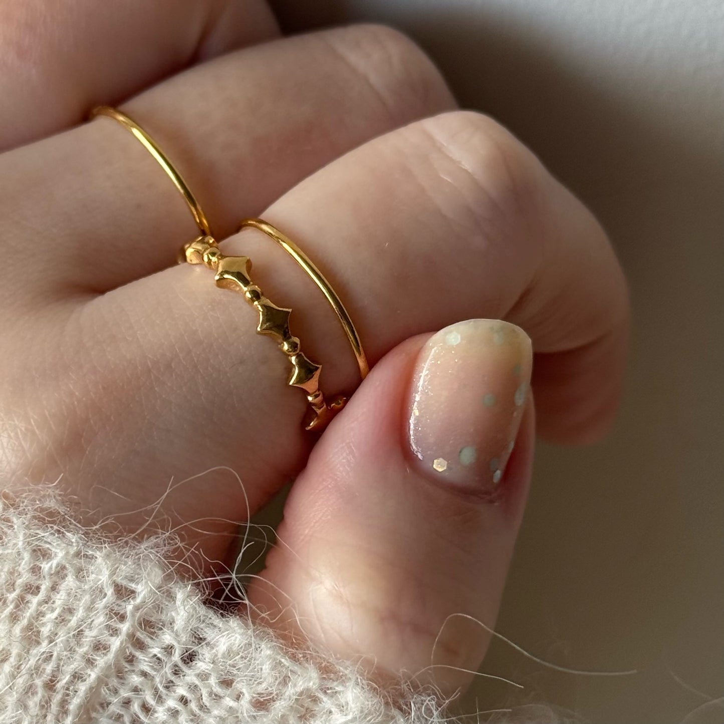 [ gold ] stella wreath ring [ free size ]