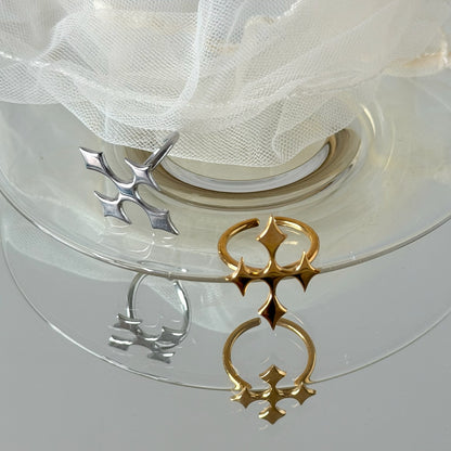[ gold ] diamond cross ring