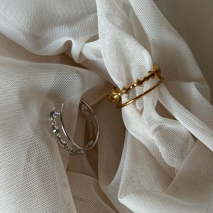 [ gold ] stella wreath ring [ free size ]