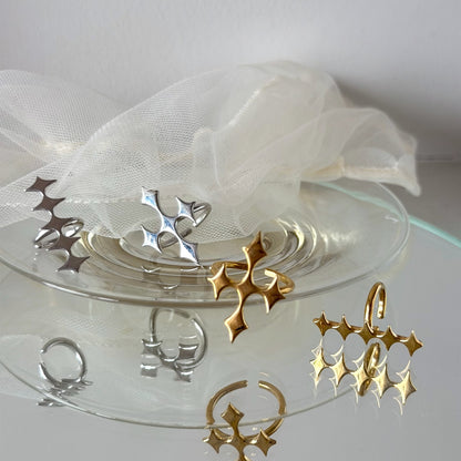 [ gold ] diamond line earcuff