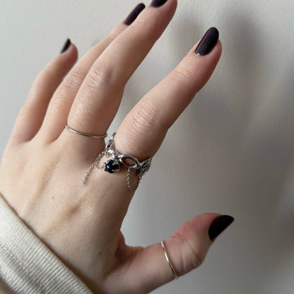 [ labradorite ] nuanced mesh silver [ free size ]