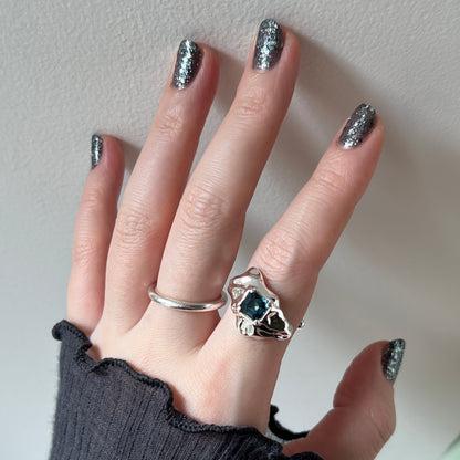 [ montana ]  melt ring  silver  [ free size ]