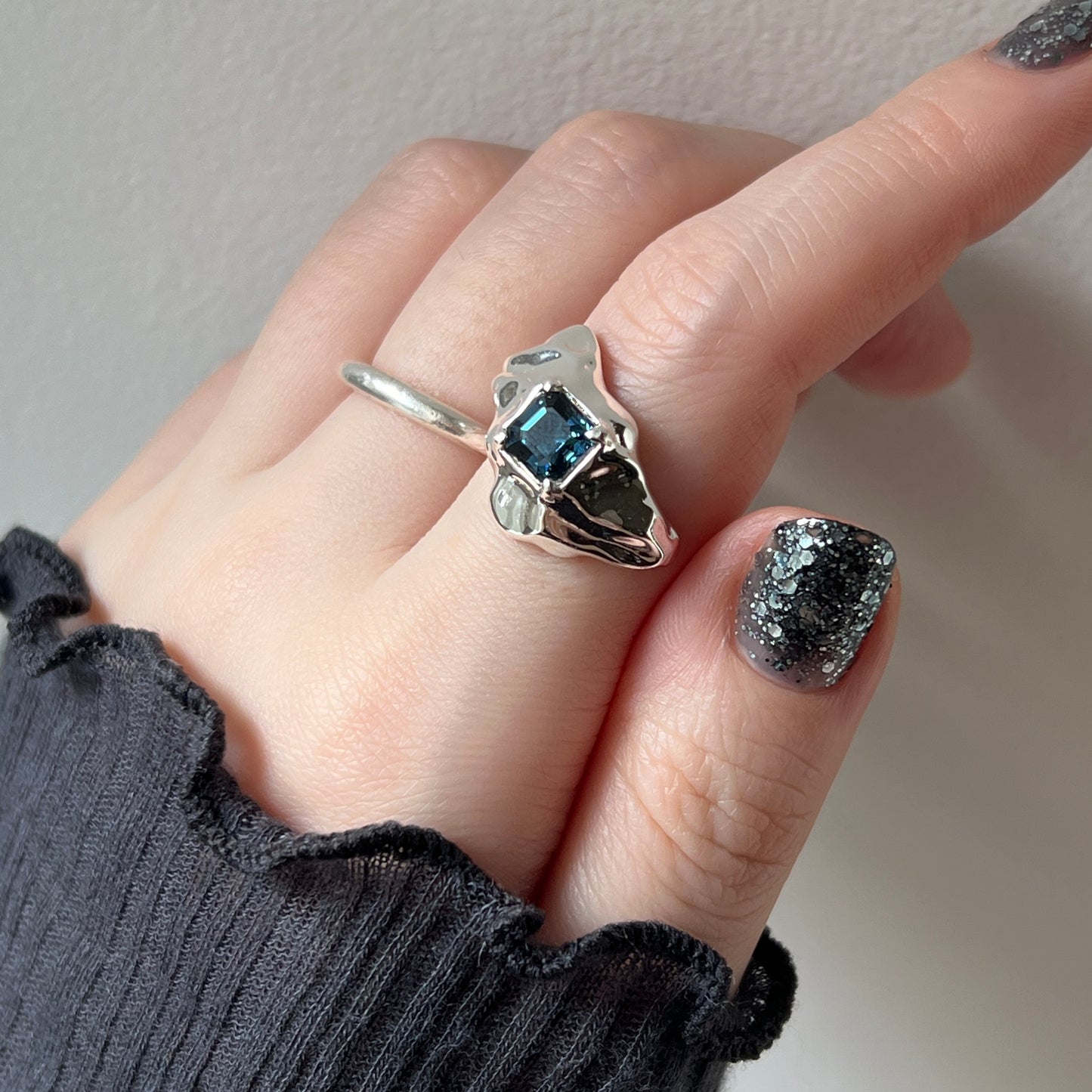 [ montana ]  melt ring  silver  [ free size ]
