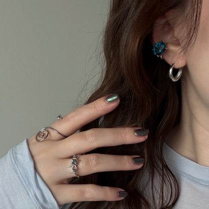 [ indigo quartz ] GEM ear cuff silver