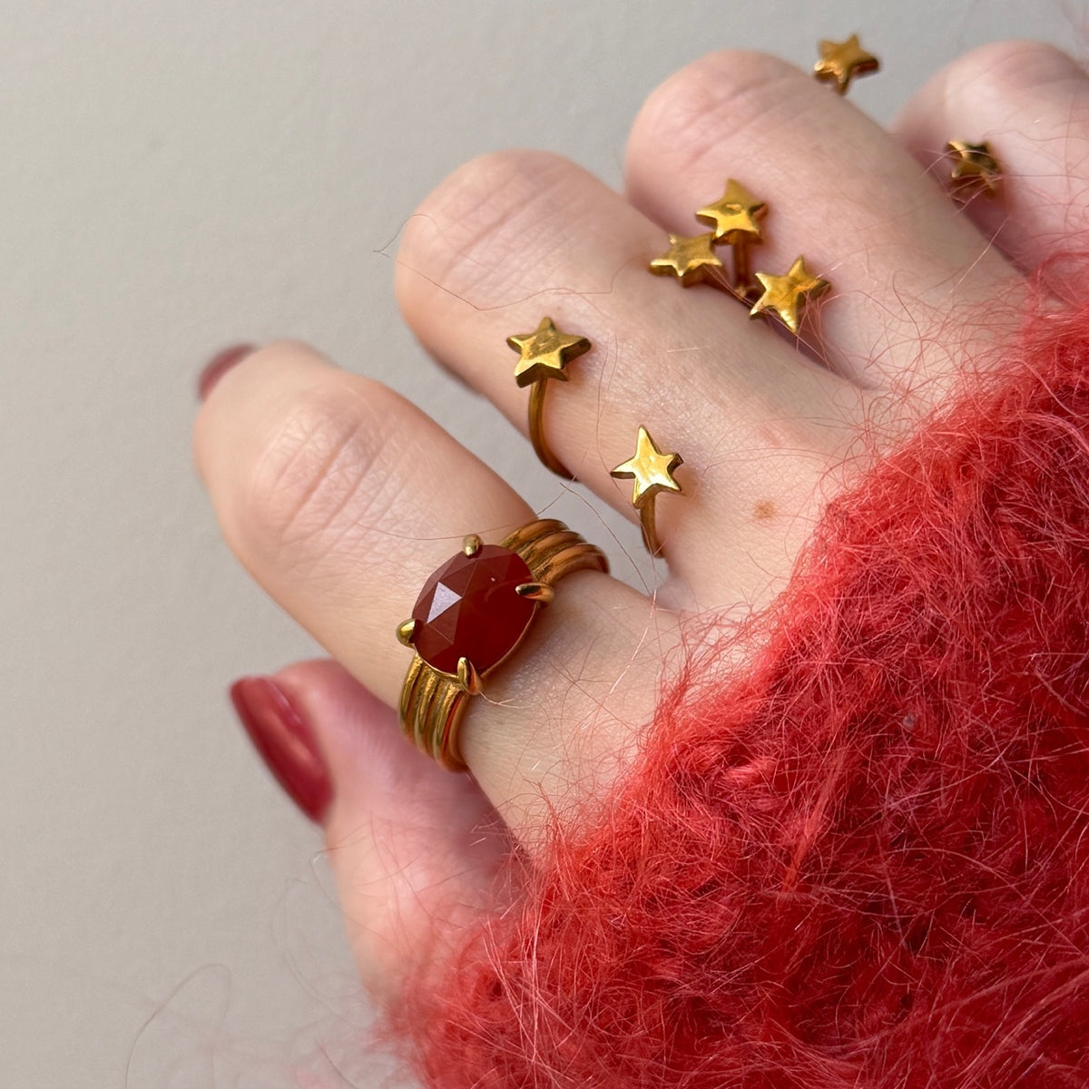 [ red agate ] trois gold