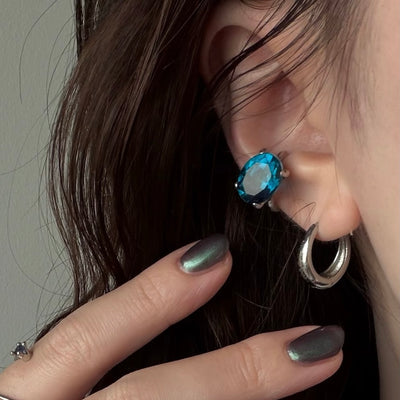 [ indigo quartz ] GEM ear cuff silver