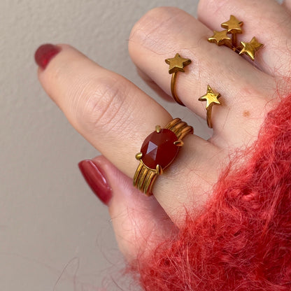 [ red agate ] trois gold