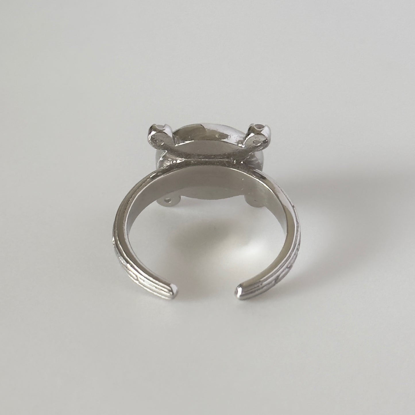 [ blue lace agate ] oval petit silver [ free size ]