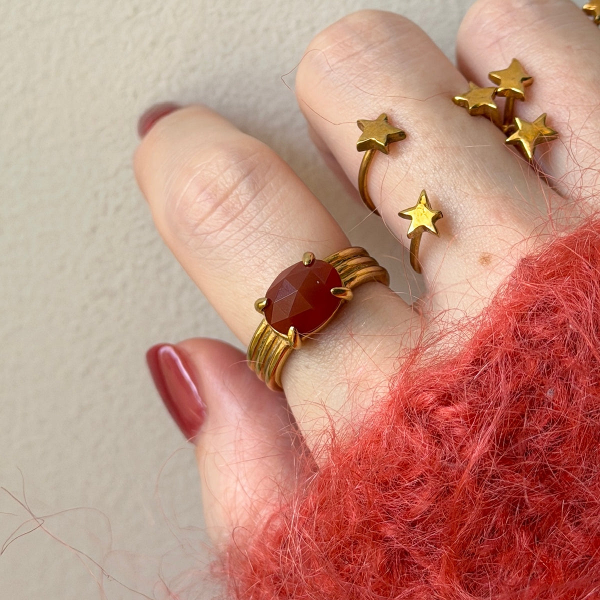 [ red agate ] trois gold