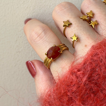 [ red agate ] trois gold