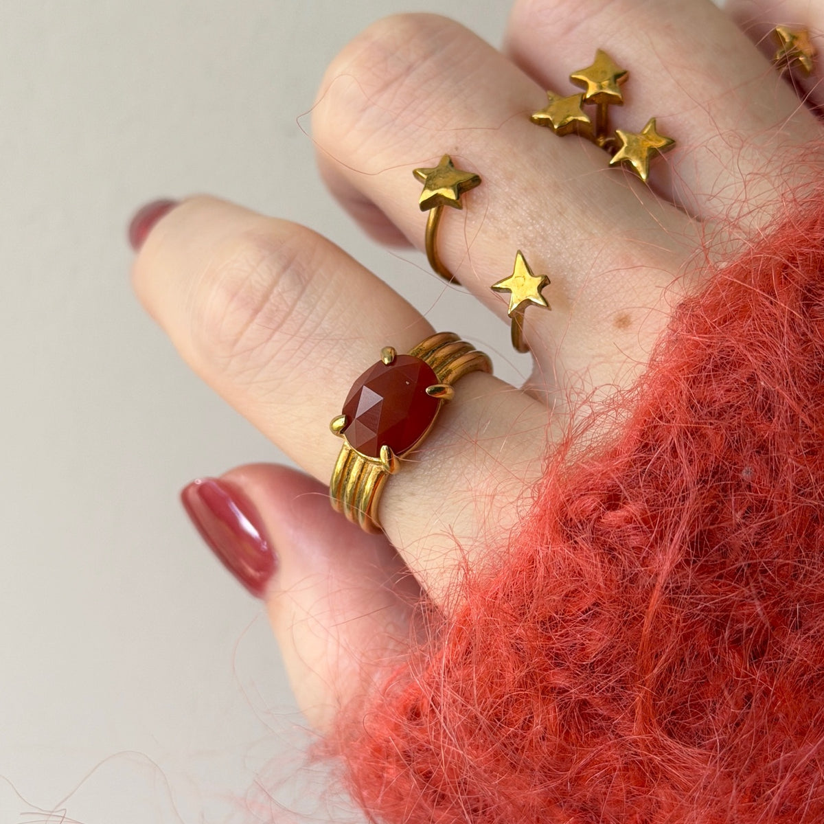 [ red agate ] trois gold