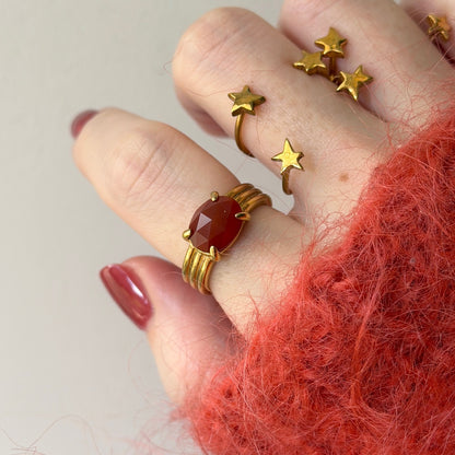 [ red agate ] trois gold