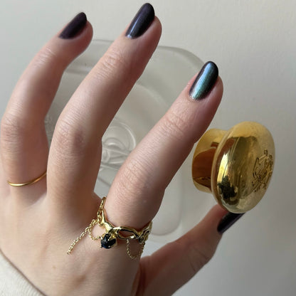 [ labradorite ] nuanced mesh gold [ free size ]