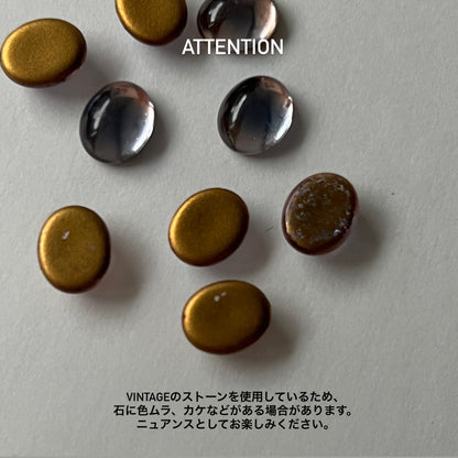 [ pink × blue glass stone ] trois gold