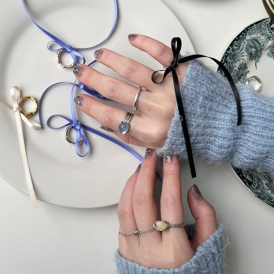 [ greige ] nuanced pinky ring [ silver ]