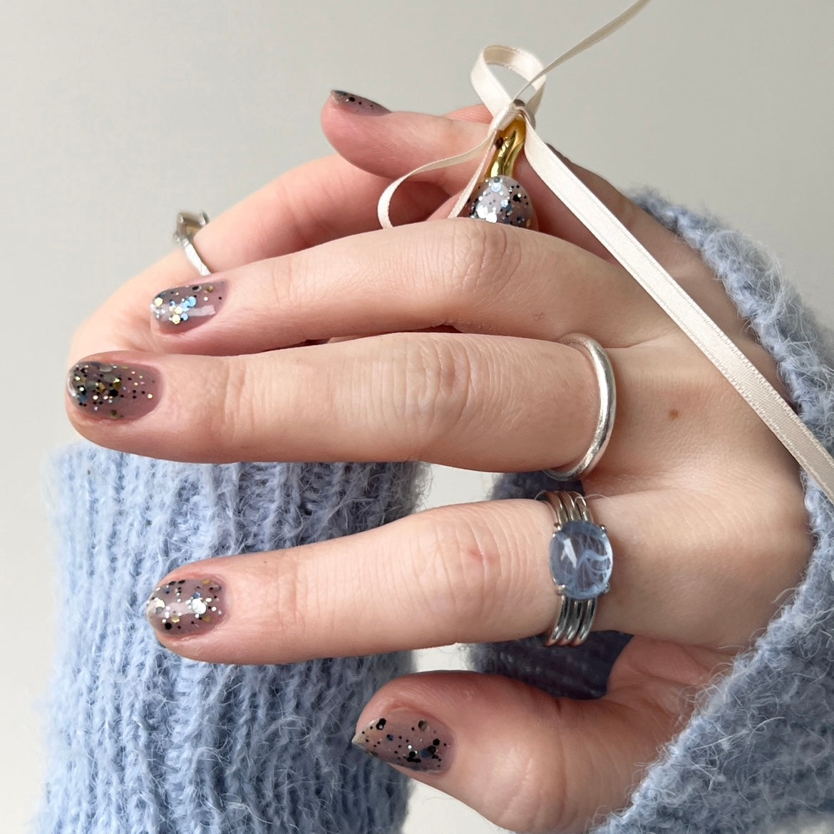 [ greige ] nuanced pinky ring [ silver ]