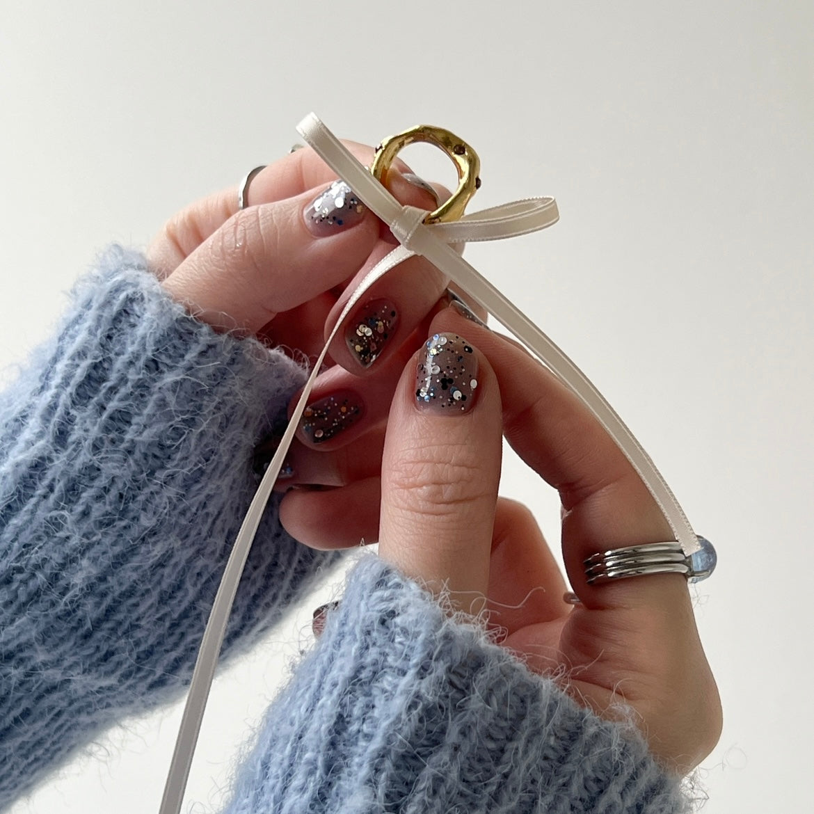 [ greige ] nuanced pinky ring [ silver ]