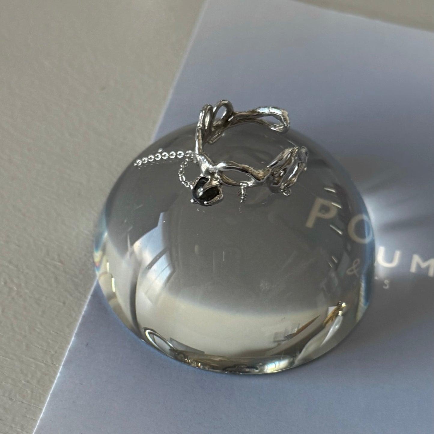 [ labradorite ] nuanced mesh silver [ free size ]