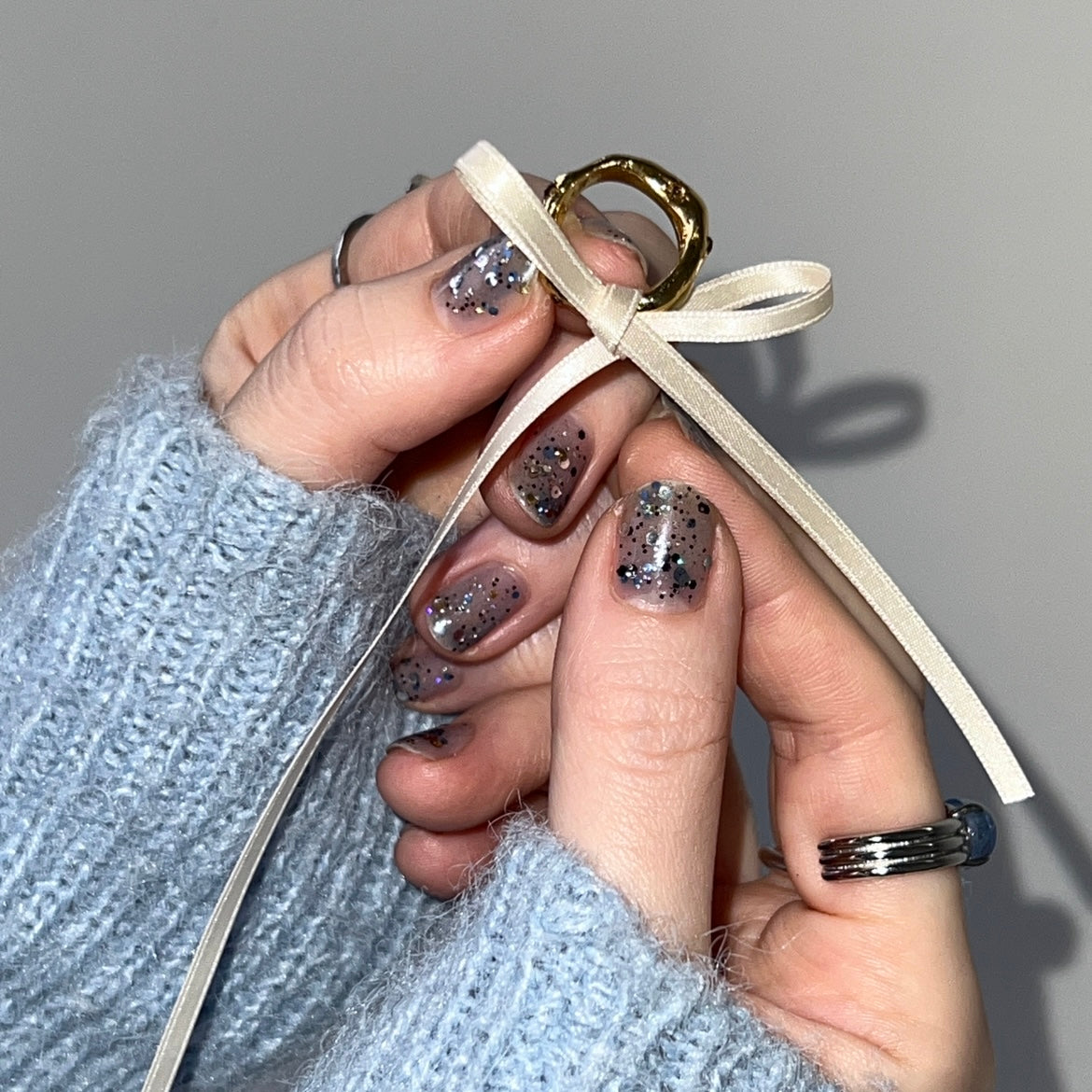 [ greige ] nuanced pinky ring [ silver ]