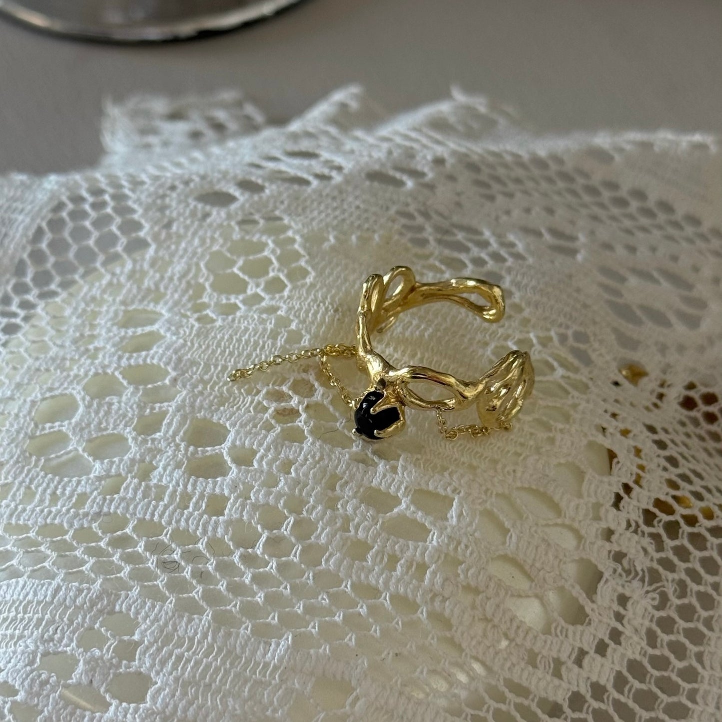 [ labradorite ] nuanced mesh gold [ free size ]