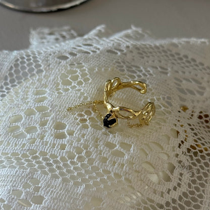 [ labradorite ] nuanced mesh gold [ free size ]