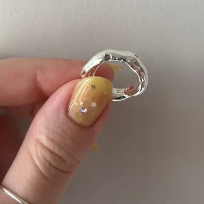 [ greige ] nuanced pinky ring [ silver ]