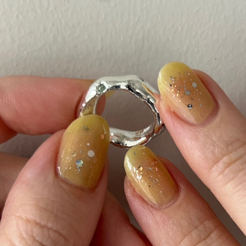 [ greige ] nuanced pinky ring [ silver ]