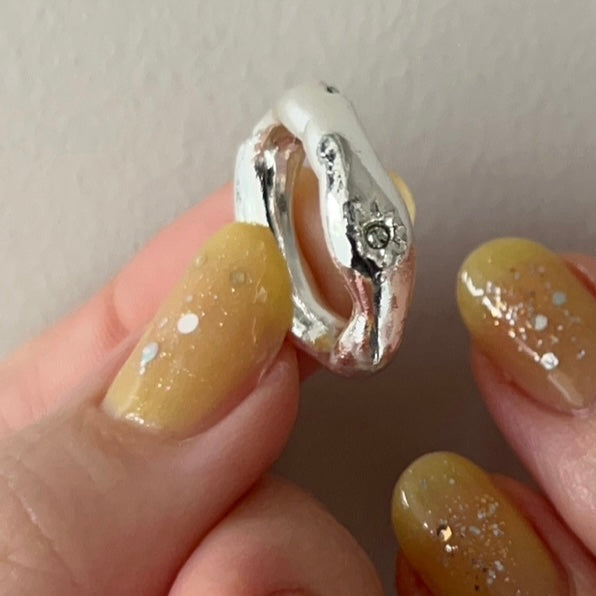 [ greige ] nuanced pinky ring [ silver ]