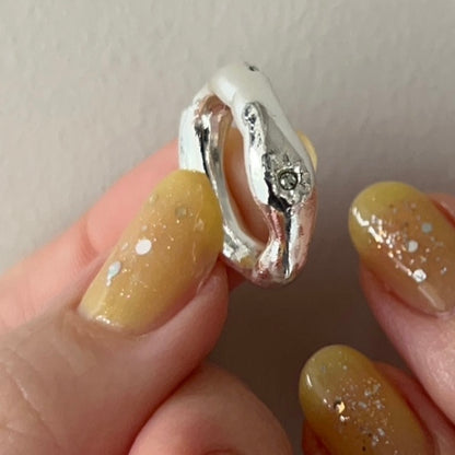 [ greige ] nuanced pinky ring [ silver ]
