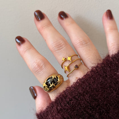 [ red garnet ] twinkle ring gold