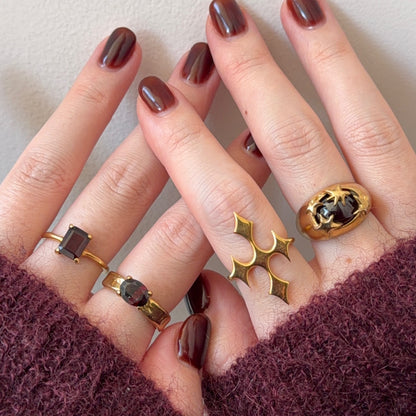 [ red garnet ] twinkle ring gold