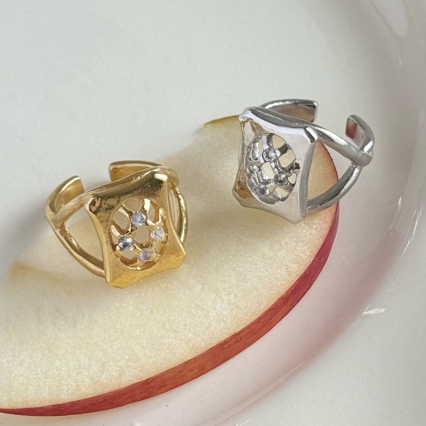 [ moon stone ] apple pie silver [ free size ]