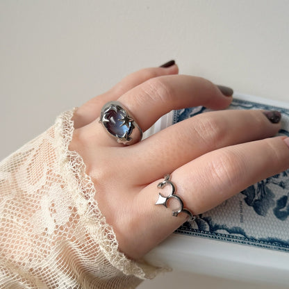 [ aqua ] twinkle ring silver