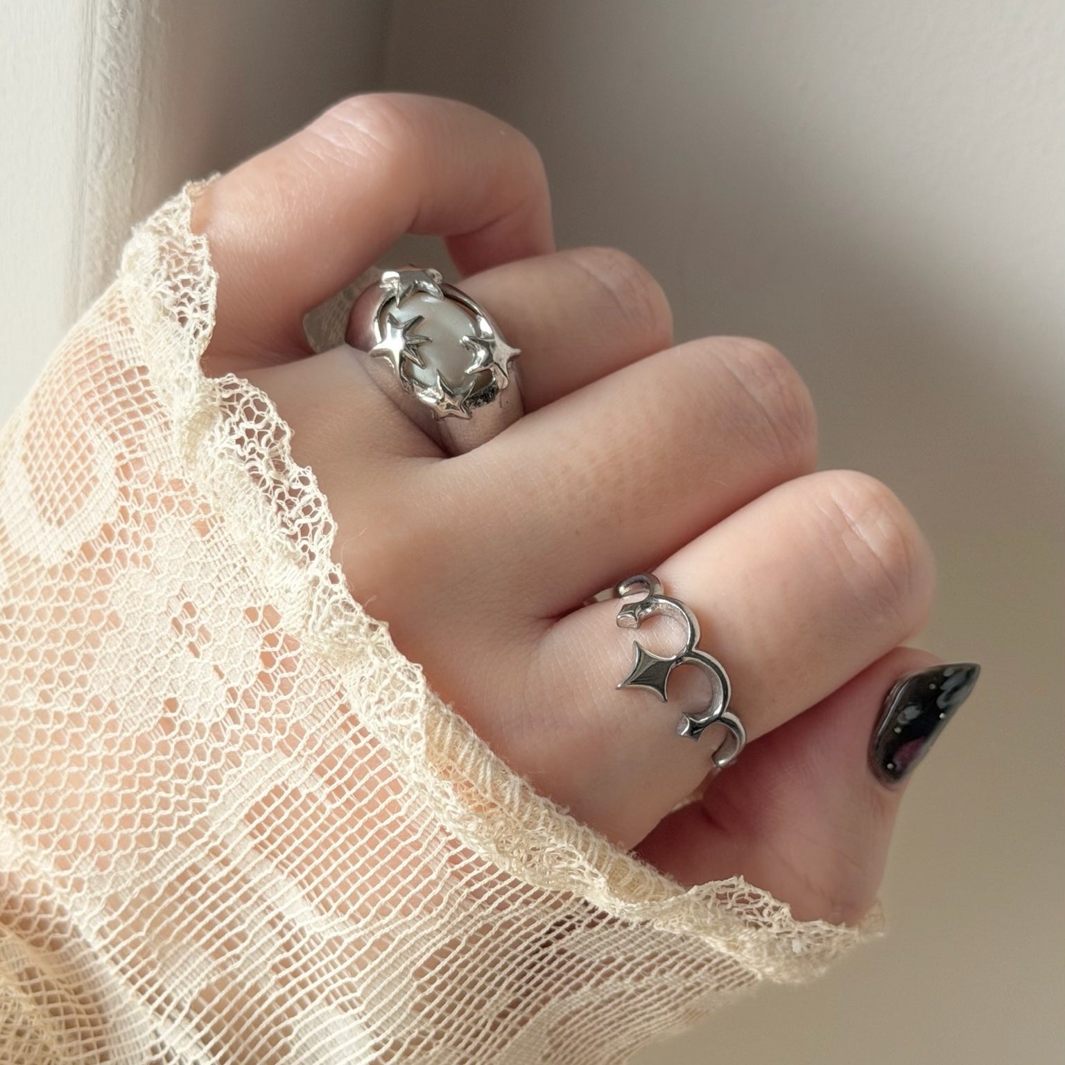 tiara ring silver